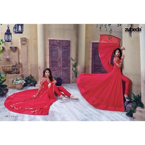 Red Designer Georgette Suit