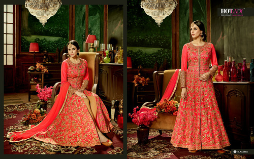 Red Heavy Bridal Anarkali Salwar Suit