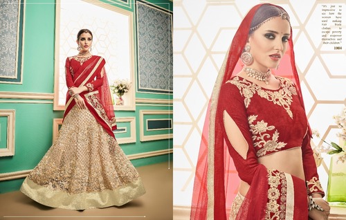 Red And White Bridal Lehenga Choli