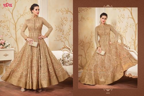 Golden Designer Party Wear Gown