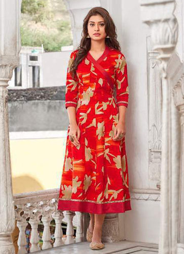 Red Color Angrakha Kurti