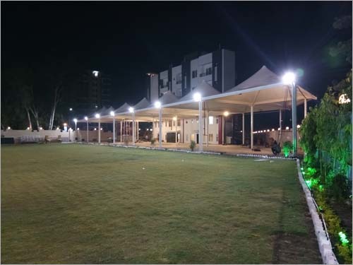 Conical Gazebo - White Polished Frame | Waterproof Sunshade for Hotel Use, Elegant Design with Elegant White Finish