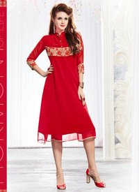 Georgette Kurti - Cotton Material | Stylish Block Print to Digital Print, No Accessories Needed with This Trendy Kurti