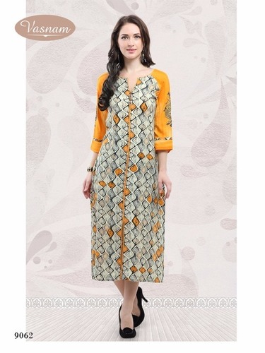 TRADITIONAL WEAR RAYON FABRIC KURTI