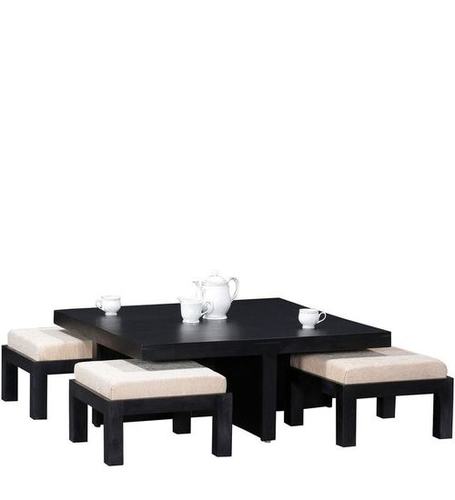 Handcrafted Coffee Table Set - Mango Wood 14x36x36 inches Espresso Walnut Finish 12 Months Warranty Durable Indoor Furniture