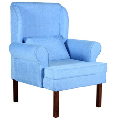 Handcrafted Single Seater Sofa in Cerulean Colour