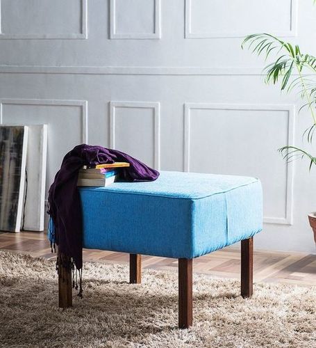 Handcrafted Pouffe in Cerulean Colour by Wudstuk