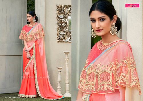 Red Shaded Designer Saree