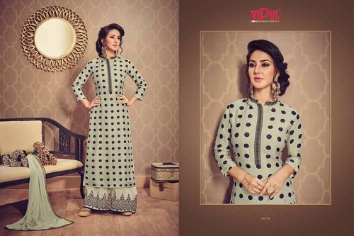 Pure Silk Printed Palazzo Salwar Kameez