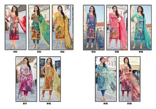 Fiona Lunching New Pashmina Suit Catalog D - 9111 To 9120 Series