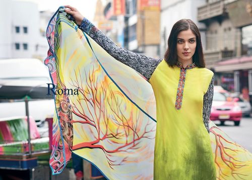 FRENCH CRAPE DIGITAL PRINTED FABRIC SALWAR KAMEEZ