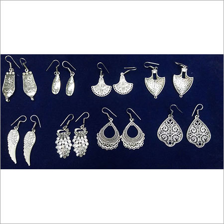 Handcraft Jwellery - Sterling Silver, Drop Earrings, Oxidized Finish | Unique Designs, Elegant Style, Fine Craftsmanship, Versatile Designs