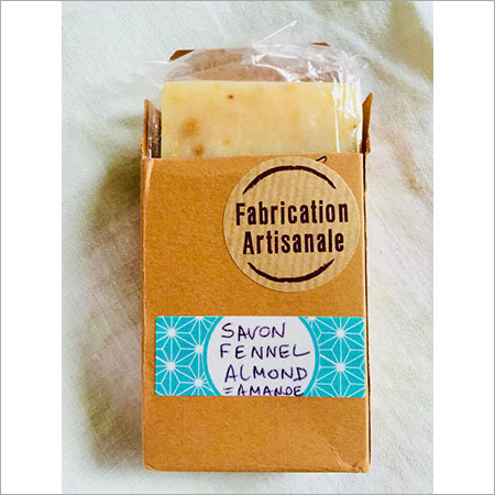 Handicraft - Natural Oils, 8x5x2 cm, Pale Yellow | Handmade Soap, Exfoliating, Moisturizing, Fennel Almond Scent, Eco-Friendly Packaging