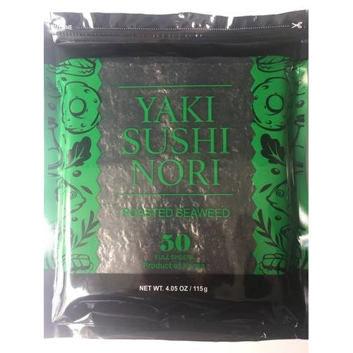 Yaki Sushi Nori Seaweed - 100% Pure Flat Green Sheets | Green Rectangular Sheets, Food Grade Fungicide