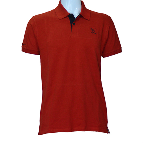 Cotton Red Collar T-Shirt