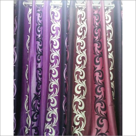 Long Crush Print Curtains