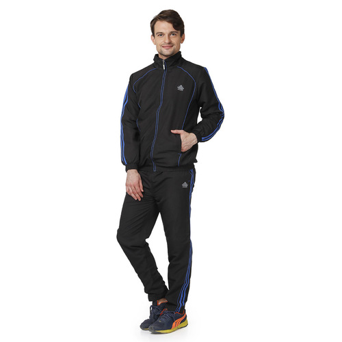 Mens Black & Royal Blue Tracksuit - Cotton Lycra Blend, Sizes L-XXL, Stylish Grey & Blue Color, Durable and Classy Fabric by Abloom