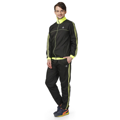 Polyester Mens Black&Green Tracksuit