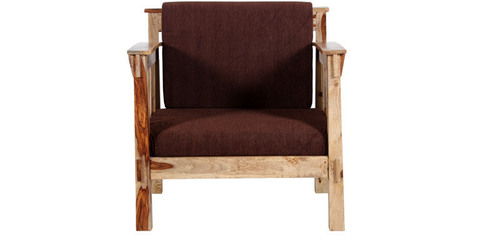 Handcrafted One Seater Sofa in Espresso Walnut Fin