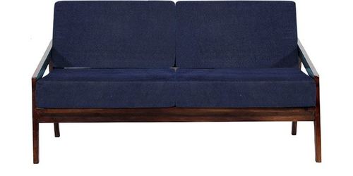Handcrafted  Two Seater Sofa in Sapphire Blue