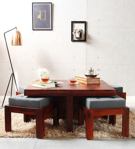Handcrafted Coffee Table Set in Honey Oak Finish