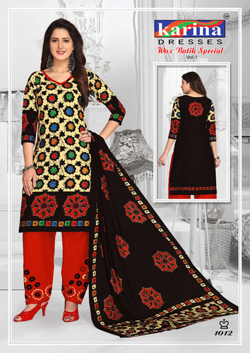 Wax Batik Printed Cotton Dress Material