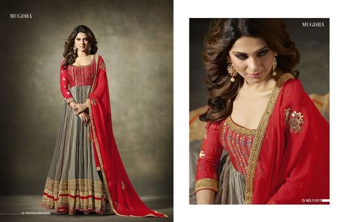 Banarasi Jacqured Silk Designer Anarkali Suit By SMART ETHNIC STORE
