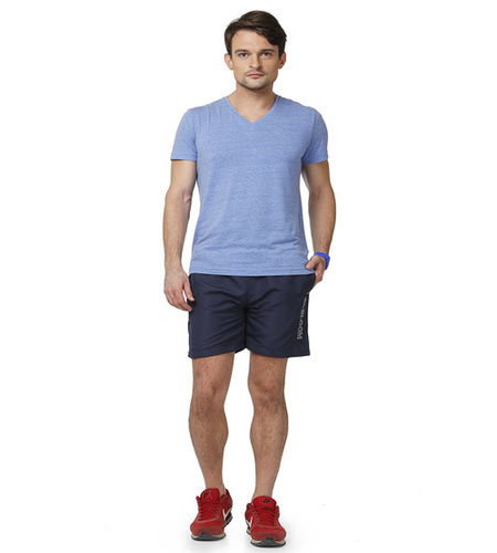 mens Shorts (navy&green) - Polyester, Mid Length, Plain Pattern, Navy Color | Shrink Proof, Smooth Finish, Cost-Effective Quality
