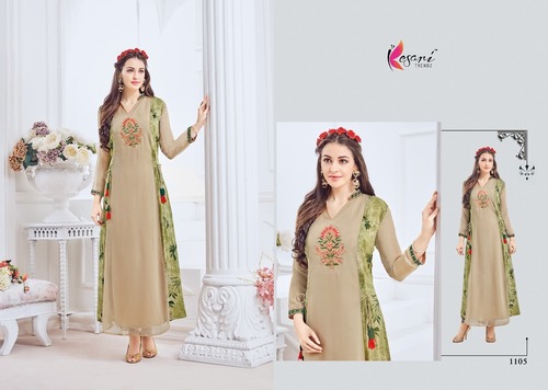 Rayon Fabric Long Designer Kruiti