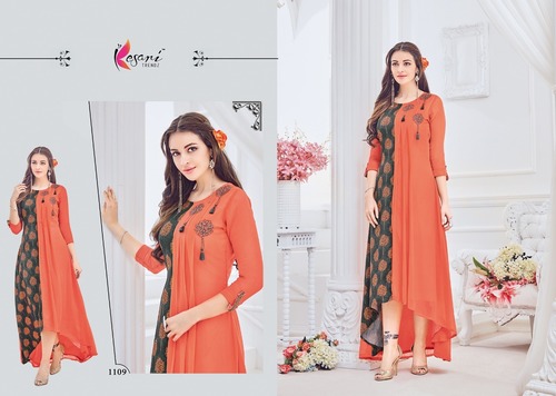 Designer Rayon Fabric Long Kurti