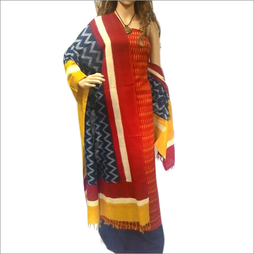 Ladies Ikkat Mercerised Cotton Dress Material