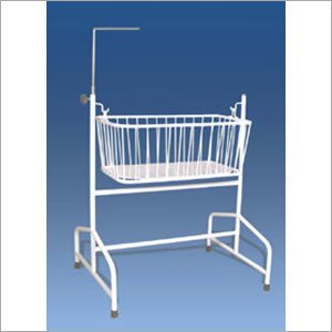 Baby Crib - MS Tubular Steel, 900x690x1010 mm | Epoxy Powder Coated, Mosquito Net Pole, Rubber Shoes Base
