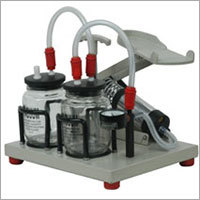 Manul Foot Suction Unit - Powder Coated MS, 2x1.0 L Glass Jars, Aluminum Piston Pump | Foot Operated, Durable, Portable, Chrome Handle, Non-Collapsible PVC Tube