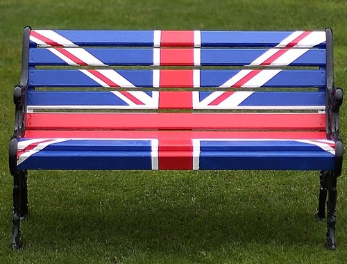 Union Jack Flag Design Patio Bench