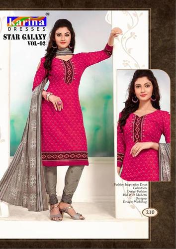 Multi Color Print Cotton Unstitched Salwar Kameez