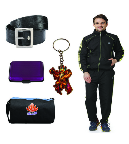 Polyester Mens Track Suit Combo (Black&Green)