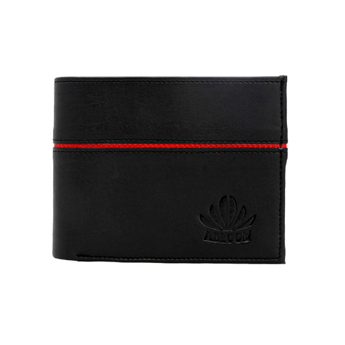 Mens Black & Red Wallet - Material: Synthetic