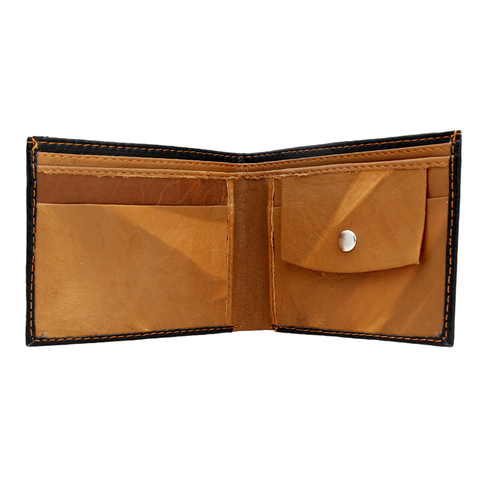 Mens Black & Brown Wallet - Material: Synthetic