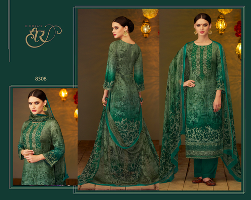 Digital Print And Embroidery Work Suit