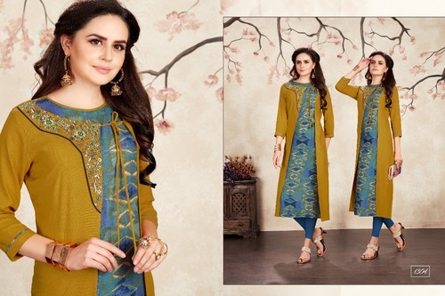 Rayon Printed Fancy Kurti - Rayon Fabric, Sizes L-XXL | Stylish Design, Comfortable, Elegant Look, 9 Pieces