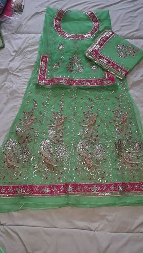 Green And Pink Designer Rajputi Suit