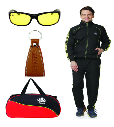 Polyester Mens Track Suit & Duffle Bag Combo