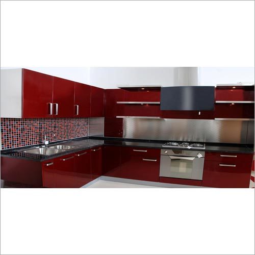 L Shaped Designer Modular Kitchen