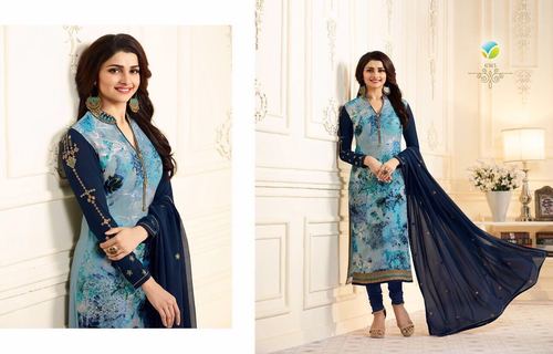 Printed Brasso Churidar Salwar Suit