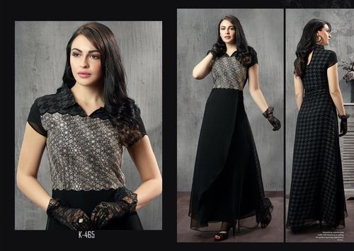 Long Designer Block Georgette Kurti