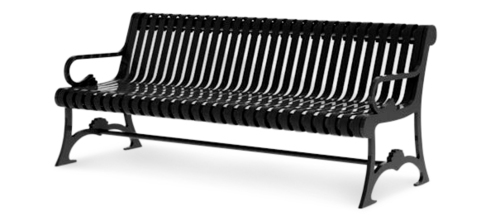Classic Metal Ribbed Park Benches