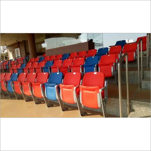 Indoor Tip Up Stadium Chairs - HDPE Blow Molding Plastic, Blue & Red Colors, Foldable Design, Modern Appearance, Extreme Comfort Features, Lightweight and Easy Installation