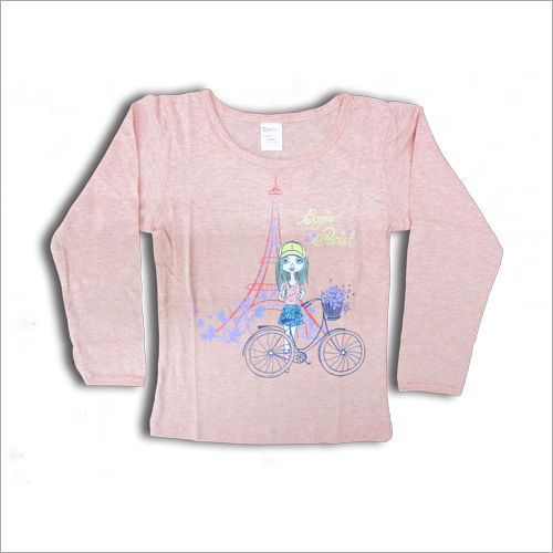 Girls Top Fs - Cotton, Sizes S to XL, Light Pink Color, Ethnic Style, Washable Design for Ages 2-8