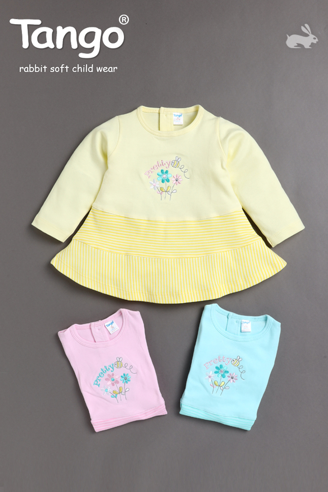 Frock Fs - Cotton Ethnic Dress for Girls 2-8 Years | S, M, L, XL Sizes, Washable, Orange and White Color