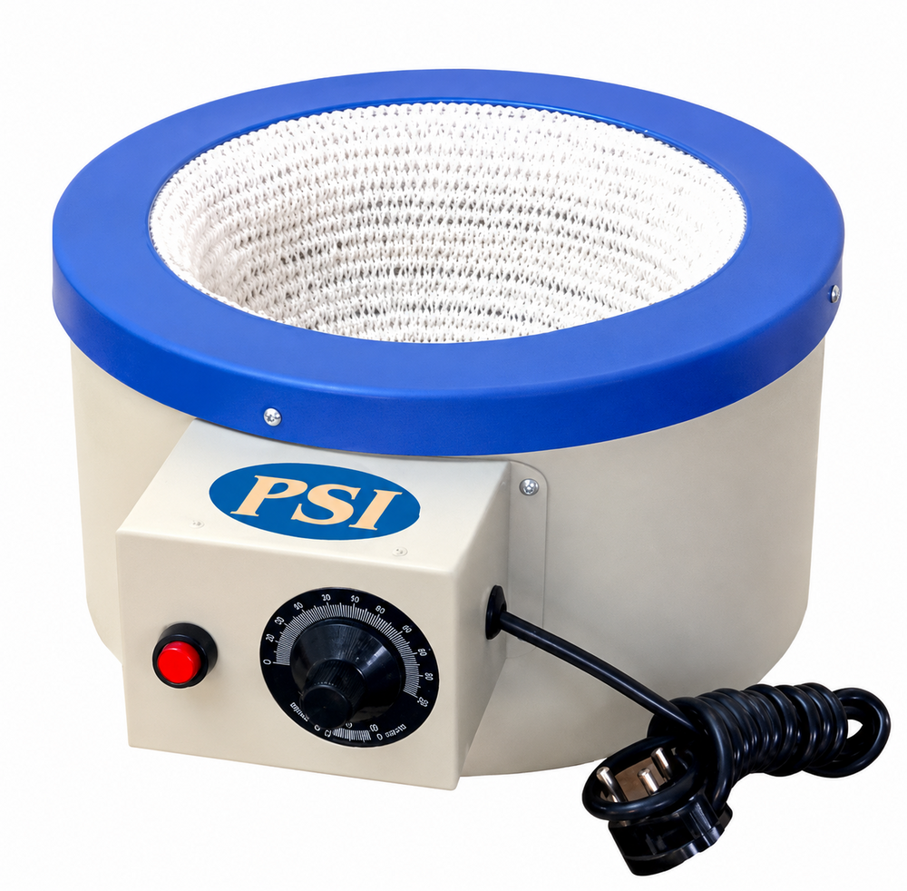 Heating Mantle - High Quality Woven Fabric, Standard Size, White Blue Color, 230 Volt, 1 Year Warranty | User Friendly, Temperature Regulating Knob, Heats Up to 450Â°C